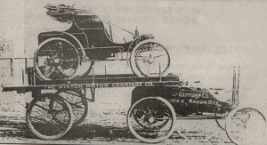Auto Transport History - A carriage on a trailer in the 1800s