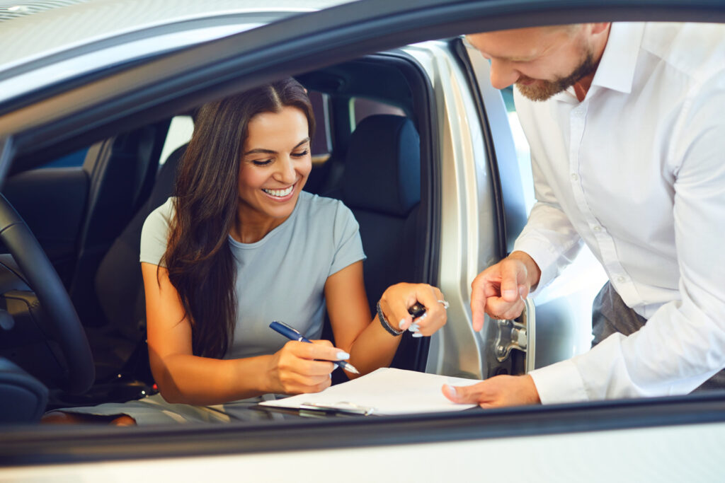 Woman Buying a Car