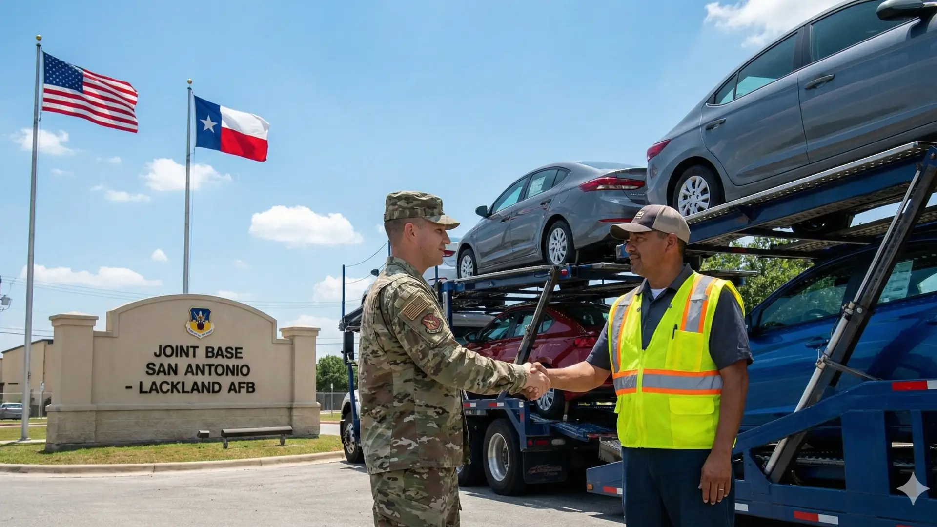 Military auto transport for PCS moves to and from Texas military bases